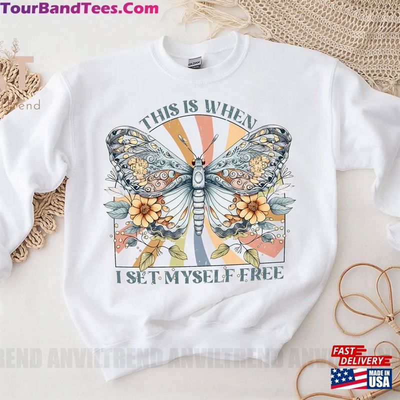 Yeah Sure Okay Statement Double Butterfly Shirt This Is When I Set Myself Free Heart First Tour Unisex T-Shirt 29Uf187442 – Utopia Fashion