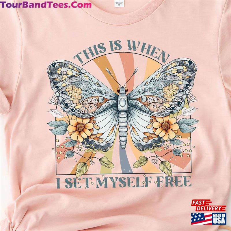 Yeah Sure Okay Statement Double Butterfly Shirt This Is When I Set Myself Free Heart First Tour Unisex T-Shirt 29Uf187442 – Utopia Fashion