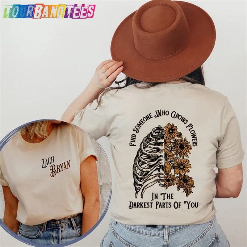 Zach Bryan Front And Back Printed Shirt Find Someone Who Grows Flowers In The Darkest Parts Of You American Heartbreak Tour T-Shirt Hoodie 29Uf177803 – Utopia Fashion