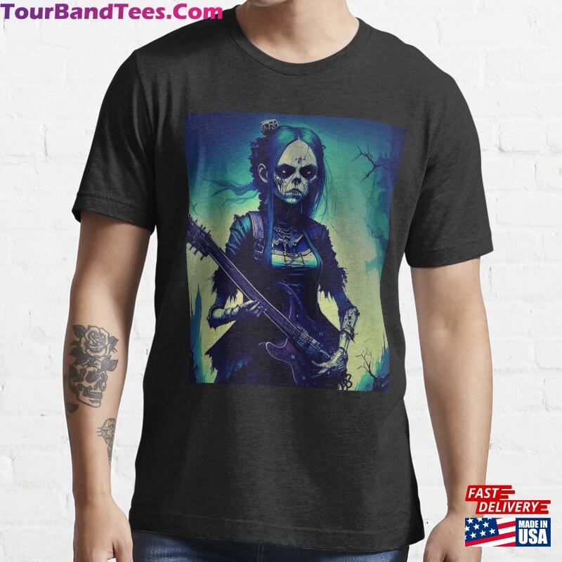 Zombie Skeleton Scary Horror Women Musician Essential T-Shirt Hoodie Classic 29Uf186910 – Utopia Fashion